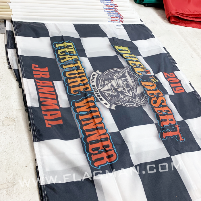 Custom Printed Checkered Race Flag - Single Reverse