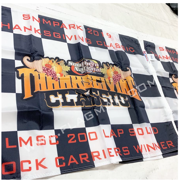 Custom Printed Checkered Race Flag - Single Reverse