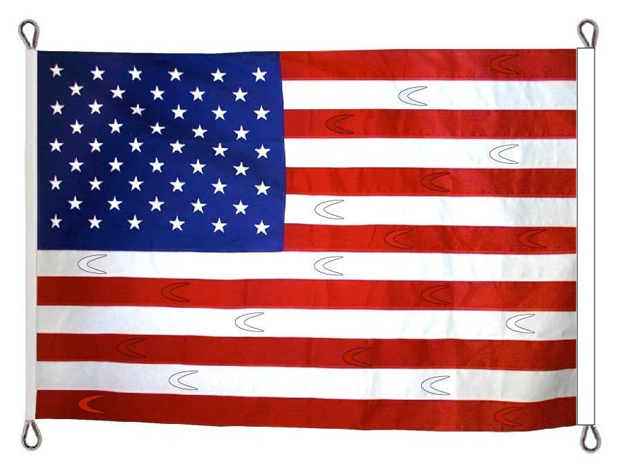 Polyester American Flag with Wind Slits for Hanging on Fire Trucks & Cranes *Made in USA*