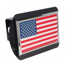 American Flag Oval Chrome Auto Emblem