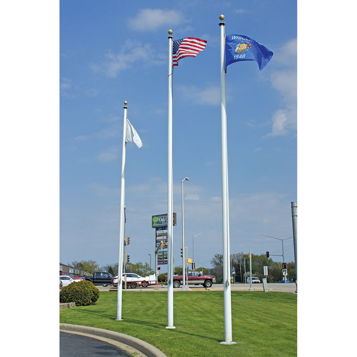 Commercial Grade Aluminum Flagpole - External Halyard- Lifetime Warranty - Made in USA