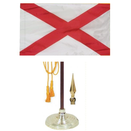 Alabama flag with gold fringe. Alabama flags for sale. Alabama Flag for sale. Alabama parade flag. Alabama flag with fringe. Alabama flag with gold fringe. Alabama indoor flag. Alabama presentation flag. 